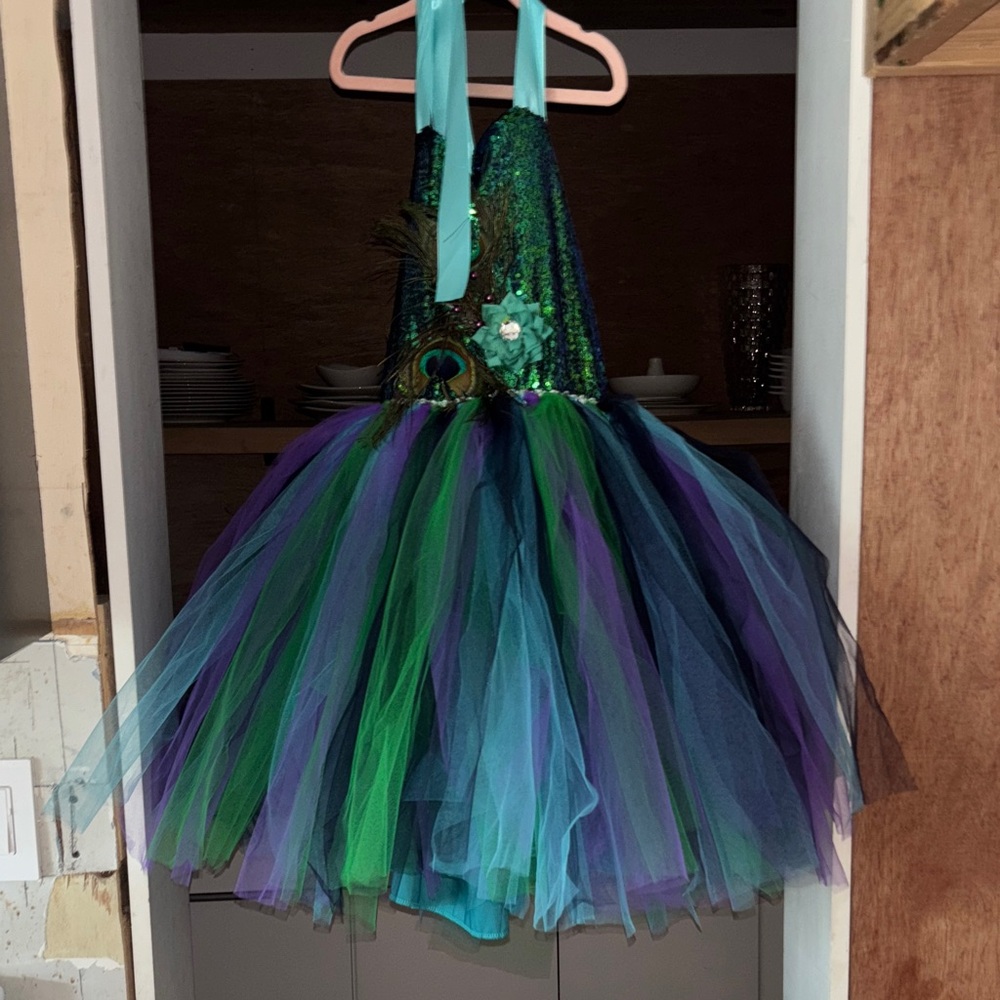 Enchanting Peacock Tutu Dress for Kids